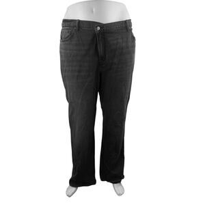 Abercrombie & Fitch The 90s Relaxed High Rise Black Straight Denim Jeans Size 35